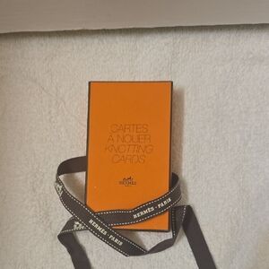 Authentic Hermès Orange Knotting Cards with Ribbon (No Scarf)